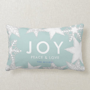 Cojín Lumbar JOY Frost Snowflakes Light Blue Navidades