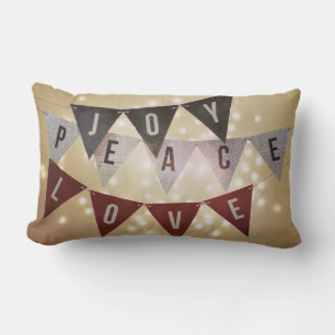 Cojín Lumbar Joy Peace Love Holiday Pillow