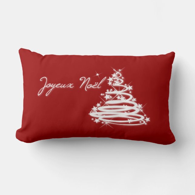 Cojín Lumbar Joyeux Noël con árbol de Navidad (Anverso)