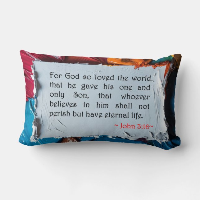 Cojín Lumbar Juan 3:16 (Reverso )