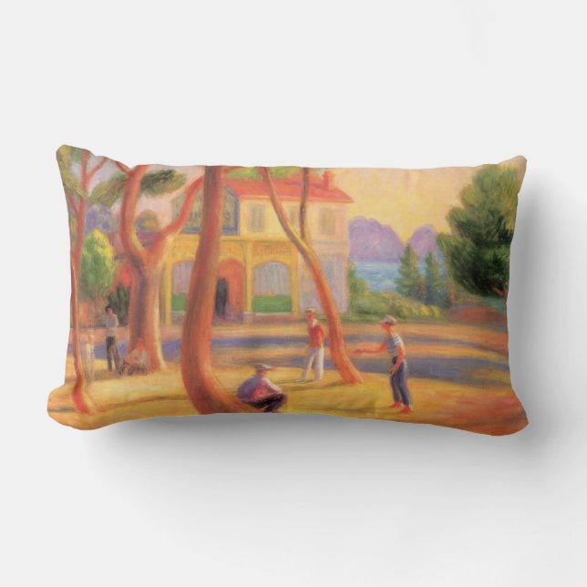 Cojín Lumbar Juego de bolos en La Ciotat, en el sur de Francia (Anverso)