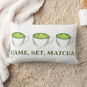 Cojín Lumbar Juego de juegos Coincidencia Matcha Té Verde Té La