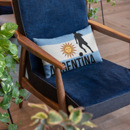 Cojín Lumbar Jugador de fútbol de bandera argentina usa el punt