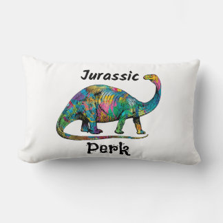 Cojín Lumbar Jurassic Perk Dinosaur Colorido Blanco