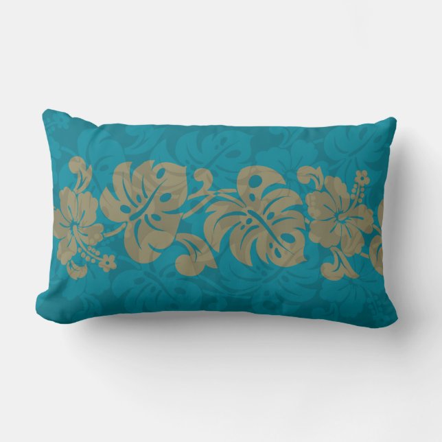 Cojín Lumbar Kalakaua Hawaiian Hibiscus Border KL303 (Anverso)