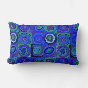 Cojín Lumbar Kandinsky Farbstudie Blue Quadrate Square Circle