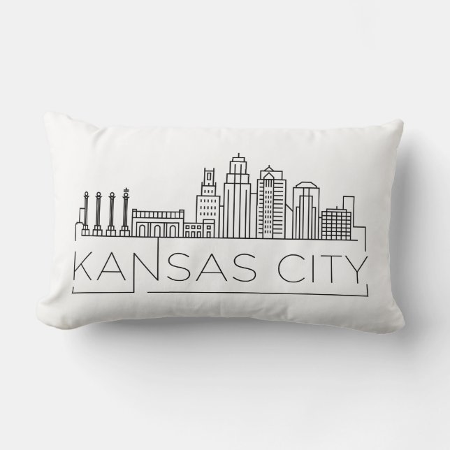 Cojín Lumbar Kansas City, Arkansas Skyline Lumbar Pillow (Anverso)