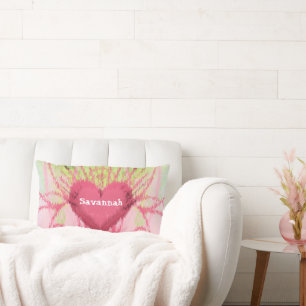 Cojín Lumbar Kat Girly Swirly Heart Pillow