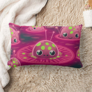 Cojín Lumbar Kawaii Chibi Criaturas diatómicas bioluminiscentes