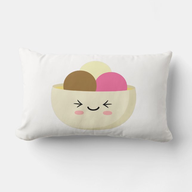 Cojín Lumbar Kawaii Ice Cream (Anverso)