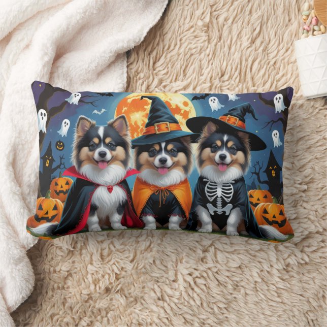 Cojín Lumbar Keeshond Dogs Calabaza Halloween Funny (Manta)