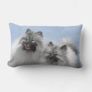 Cojín Lumbar Keeshond Pair de Kees pintura animal original