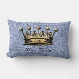 Cojín Lumbar King Custom Name Royal Gold Crown Decoración