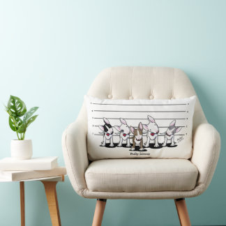 Cojín Lumbar KiniArt Bully Lineup Bull Terrier Lumbar Pillow