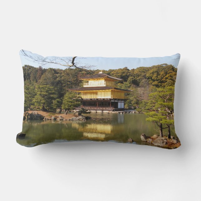 Cojín Lumbar Kinkaku-ji 金 閣 寺 Templo del Pabellón de Oro (Anverso)