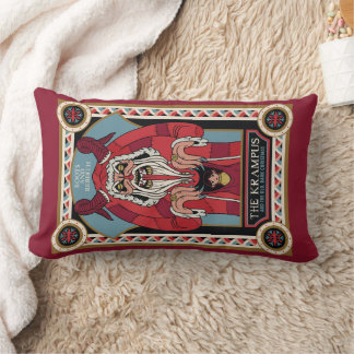 Cojín Lumbar Krampus retro vintage y los viejos Navidades oscur