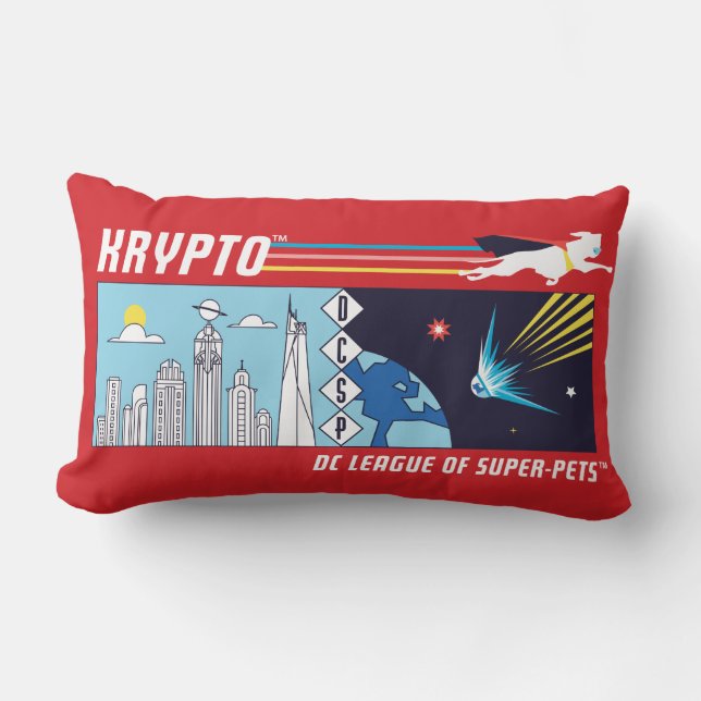 Cojín Lumbar Krypto Outer Space to Metropolis (Anverso)
