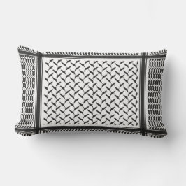 Cojín Lumbar Kuffiya jordana palestina negra y blanca