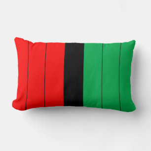 Cojín Lumbar Kwanzaa Colores Rojo Black Stripes Patrón