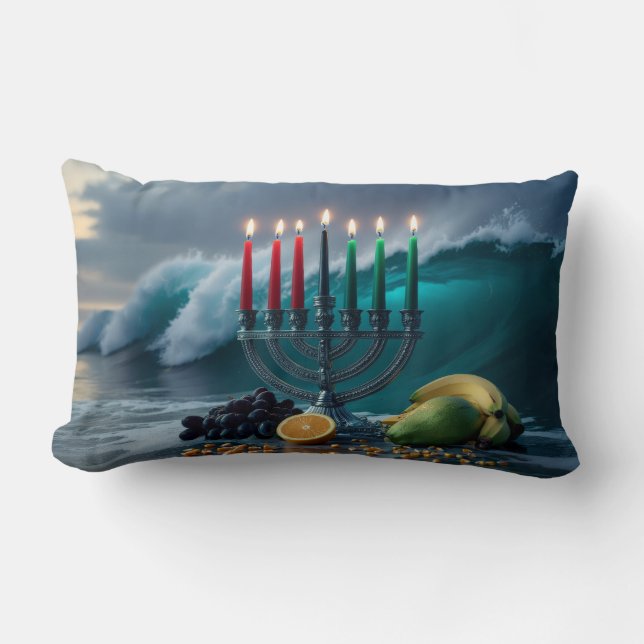COJÍN LUMBAR KWANZAA - KINARA -  (Anverso)
