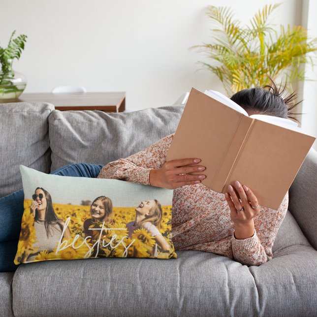 Cojín Lumbar La amistad fotográfica mejor amigo Besties (Subido por el creador)