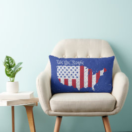 Cojín Lumbar La bandera estadounidense de la paz nosotros, los
