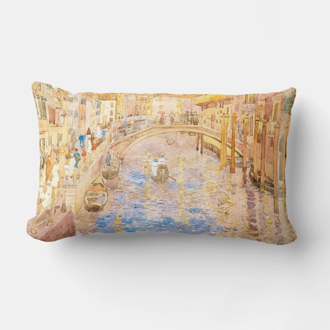Cojín Lumbar La escena veneciana de Maurice Prendergast (Anverso)
