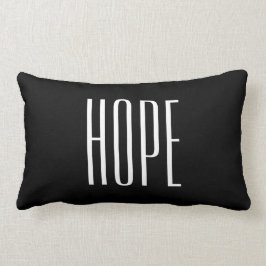 Cojín Lumbar La esperanza cita negro elegante y blanco