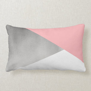 Cojín Lumbar la falsa plata moderna elegante se ruboriza