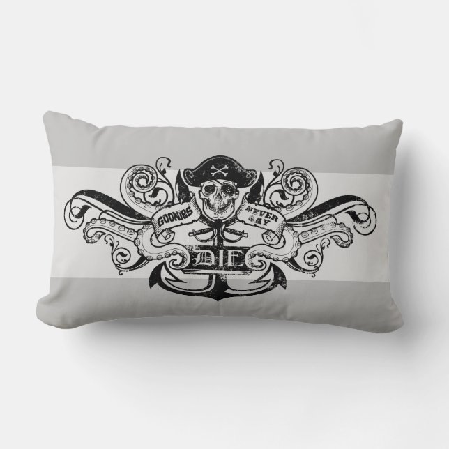 Cojín Lumbar La insignia de los piratas "Nunca digas morir" (Anverso)