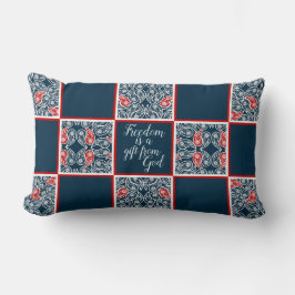Cojín Lumbar "La libertad es un regalo de Dios" Paisley Pillow