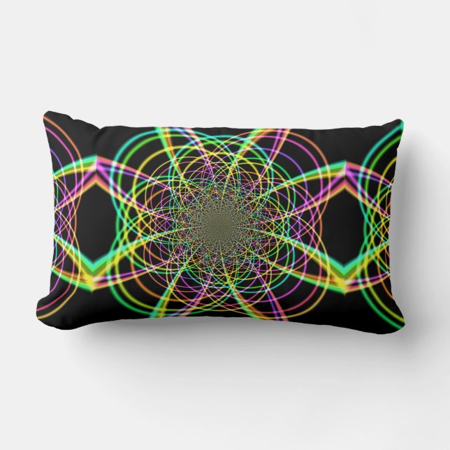 Cojín Lumbar La loca espiral arcoiris (Anverso)