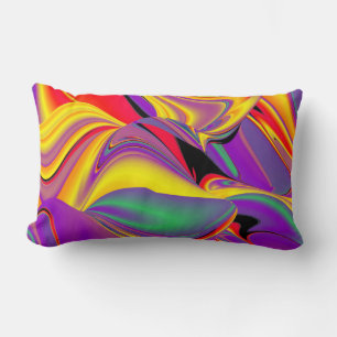 Cojín Lumbar La magia de los colores abstracta el arte pluviomé