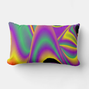 Cojín Lumbar La magia de los colores abstracta el arte pluviomé