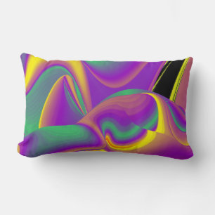 Cojín Lumbar La magia de los colores abstracta el arte pluviomé