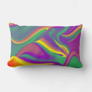 Cojín Lumbar La Magia de los Colores Abstracto 3D Rainbowart
