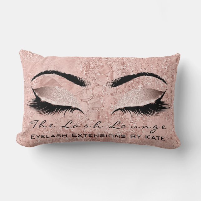 Cojín Lumbar La maquillaje del Rubor Rosa Gold Purpurina Spa En (Anverso)