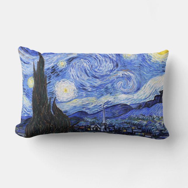 Cojín Lumbar La noche estrellada de Van Gogh (Anverso)