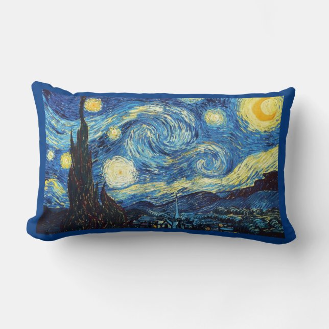 Cojín Lumbar La noche estrellada de Vincent van Gogh (Anverso)