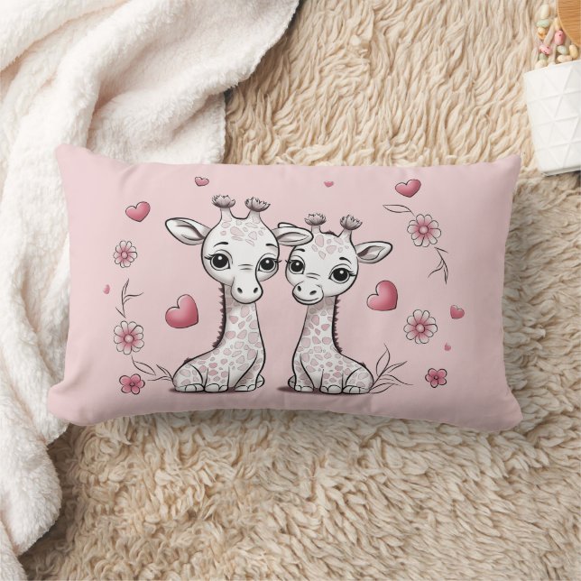 Cojín Lumbar La Personalizado educada Giraffe ama el corazón de (Manta)