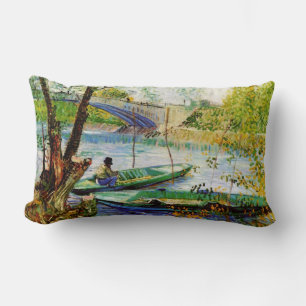 Cojín Lumbar La pesca en primavera, Vincent van Gogh.
