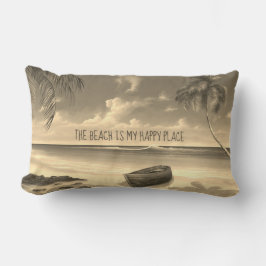 Cojín Lumbar La playa es mi lugar feliz