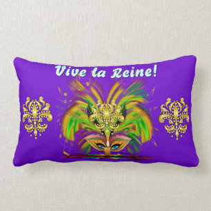 Cojín Lumbar La Reina 1 del Mardi Gras y el Rey 2