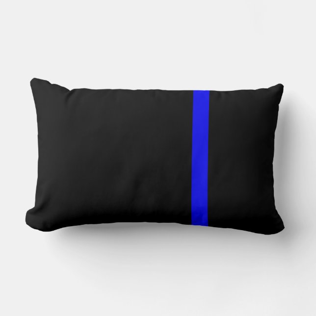 Cojín Lumbar La simbólica delgada línea azul vertical negra (Anverso)