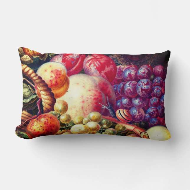 Cojín Lumbar La vida de los caracoles viendo la fruta (Anverso)