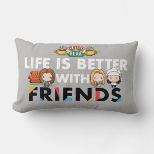 Cojín Lumbar La vida es mejor con FRIENDS™ arte Chibi