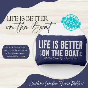 Cojín Lumbar La vida es mejor en el barco Pillow   Armada