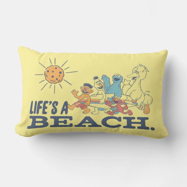 Cojín Lumbar La vida es una playa (Anverso)