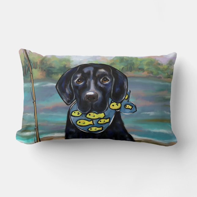 Cojín Lumbar Labrador Retriever negro (Anverso)