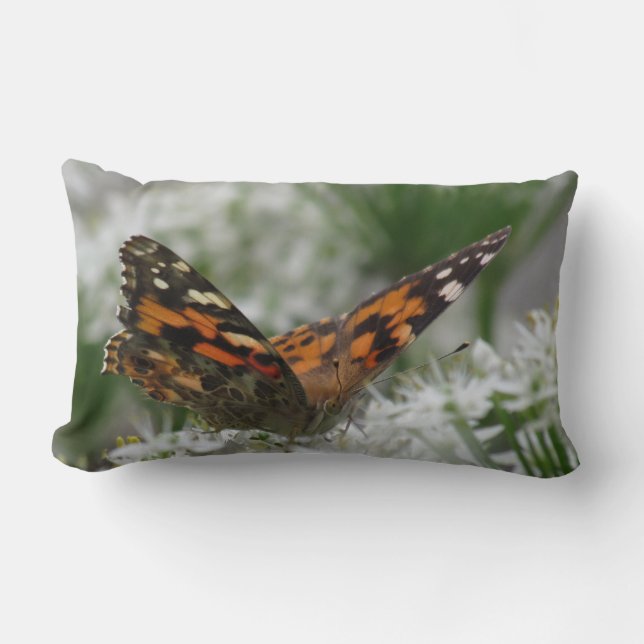 Cojín Lumbar Lady Butterfly pintada (Anverso)